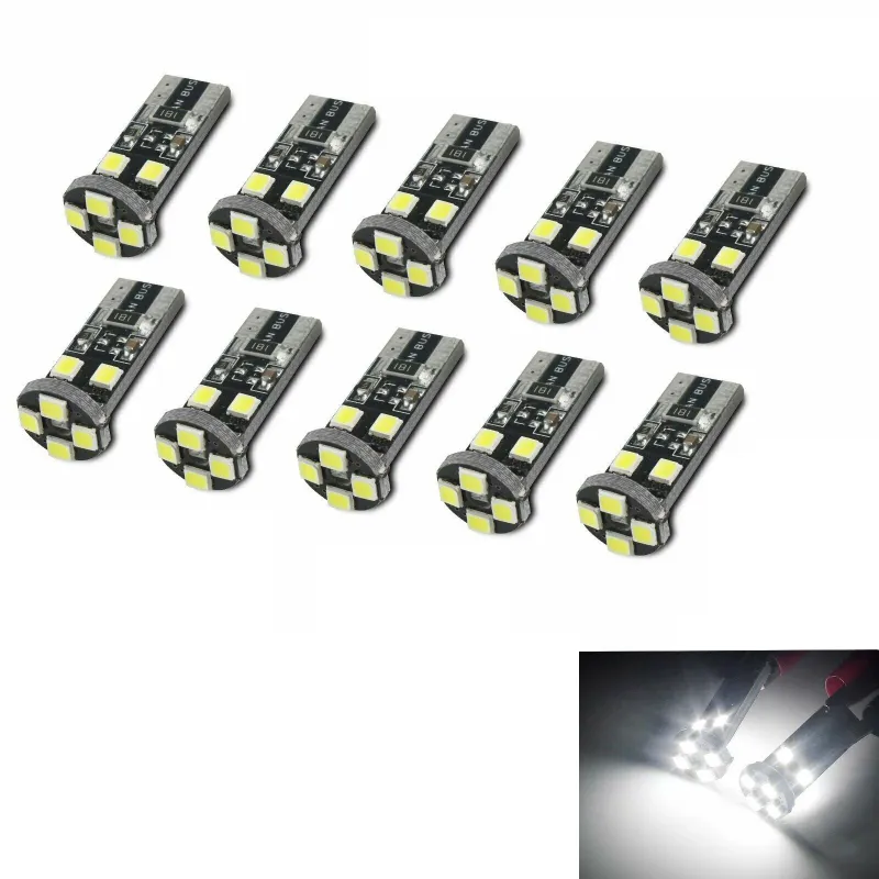 LED Лед Диодни Крушки За Габарит, Т10 W5W, 8 SMD, 12V, Canbus - Error free , Без грешки - 0