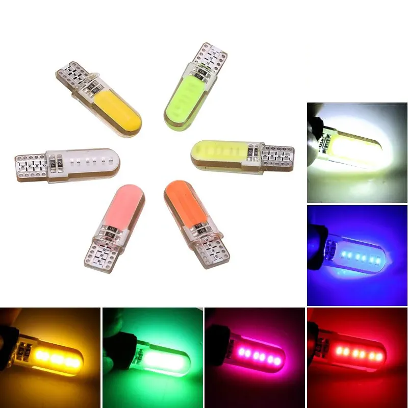 LED Лед Диодни Крушки За Габарит, Т10 W5W, COB 12-Core, 12V, 6 Цвята Светлина - 0