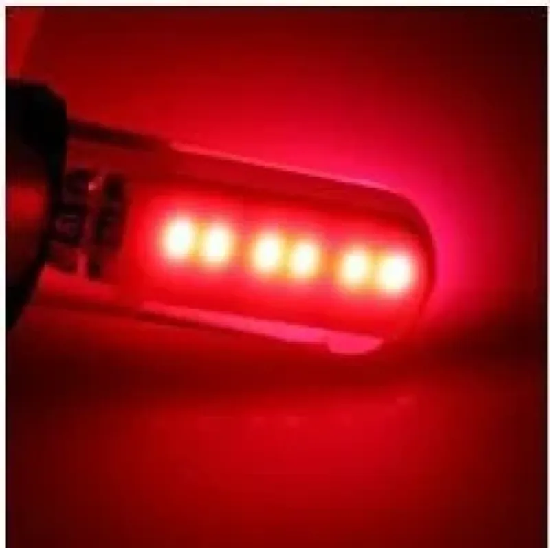 LED Лед Диодни Крушки За Габарит, Т10 W5W, COB 12-Core, 12V, Червена, Canbus - Error free , Без грешки - 0
