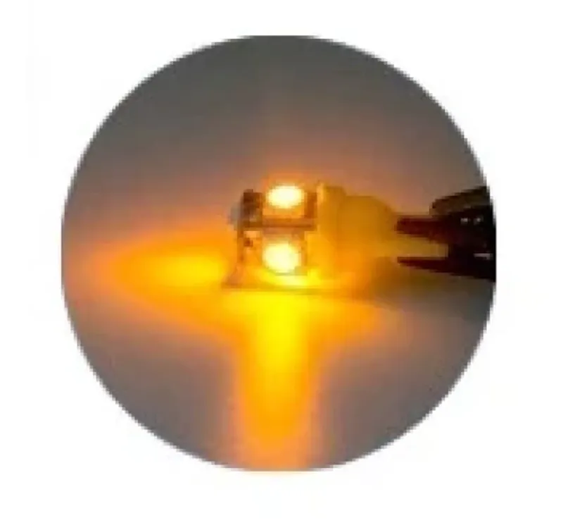 LED Лед Диодни Крушки За Габарит, Т10 W5W, 5 SMD, 12V, Оранжева - 0