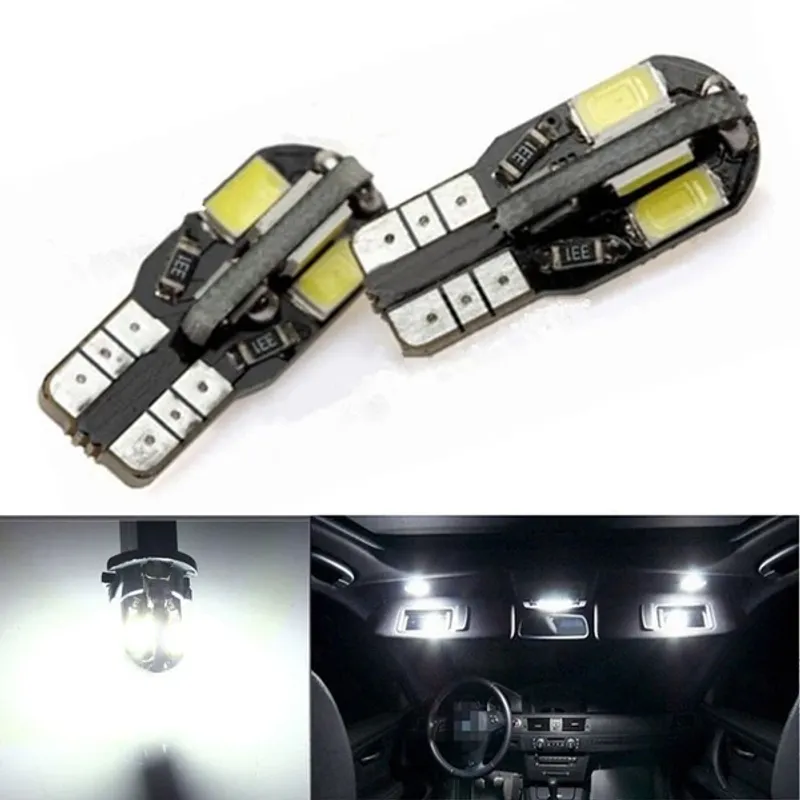Лед Крушки За Габарит, Т10 W5W LED 8 SMD 5730, Canbus, 12V, Бяла Светлина, Error free , Без грешки - 0