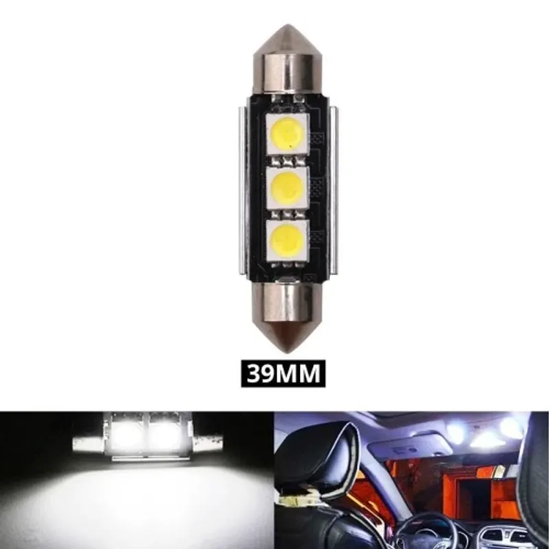LED Лед Диодни Крушки, 2 SMD 5050 , 39мм, 12V, Бяла Светлина - 0