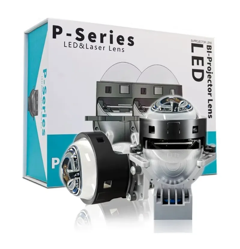 Комплект от 2бр. Bi-LED диодни лупи за вграждане във фарове с къси и дълги светлини 3 инча 120W 7500lm 12V +300% Яркост - 0