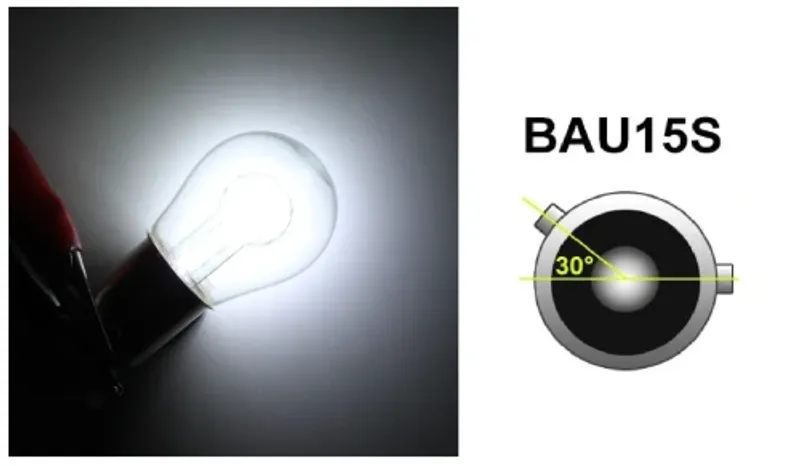 LED Лед Крушки, 18 SMD, BAU15S 1156 (PY21W), Асиметрични, Разминати пинове (150°) , Offset, 24V, Бяла Светлина - 0