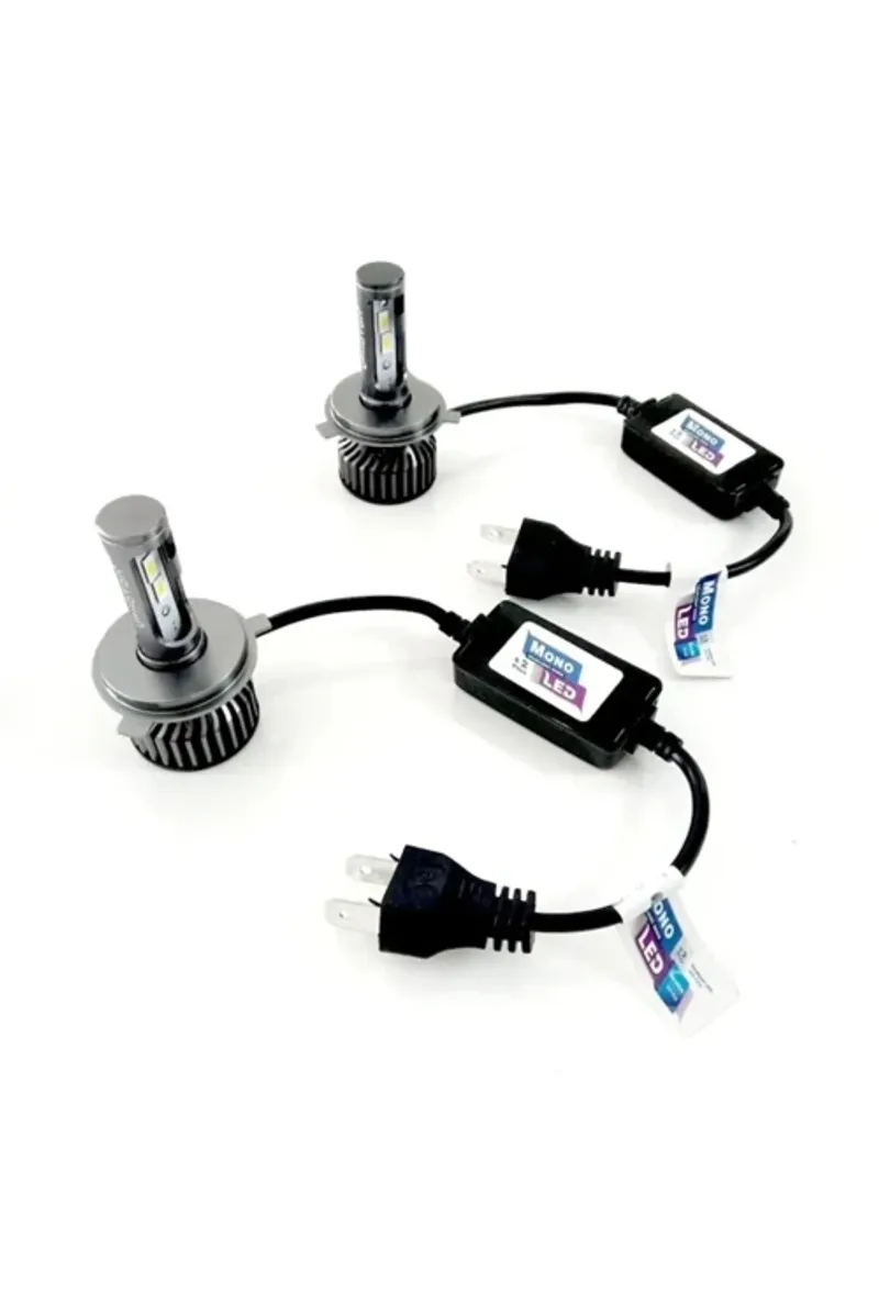 Комплект Умалени Мини Лед Led Диодни Крушки H4 Х4 12V - 24V 70W 10000lm За Фарове Can Bus без Грешки къси/дълги Photon Mono LED +3 Plus - 0