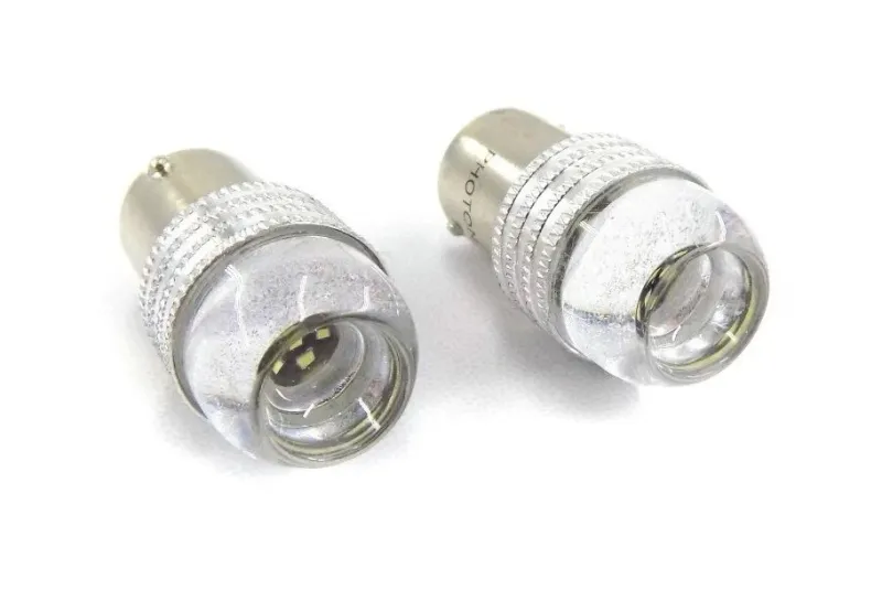 Комплект от 2 броя LED ЛЕД Крушки 6 SMD BA15S (P21W) 12V Бяла Светлина Бели 6000К - 0