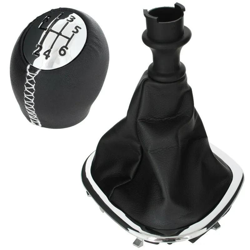 Топка за скоростен лост с маншон от Еко Кожа за Opel Vivaro Renault Trafic Опел Виваро Рено Трафик 2014-2019г., Фиат Таленто Fiat Talento 16-20 6 скорости - 0