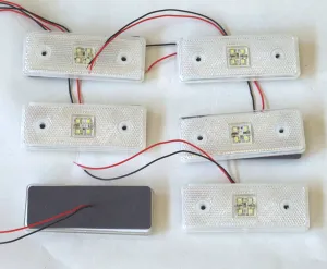 24V Диоден 4 LED ЛЕД Маркер габарит токос светлина за камиони бус ван ремарке каравана - 110 мм х 40 мм - бял MAR032