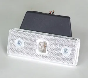 24V Диоден 4 LED ЛЕД Маркер габарит токос светлина за камиони бус ван ремарке каравана - 110 мм х 40 мм - бял MAR033