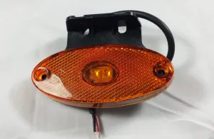 LED ЛЕД Диоден Маркер Габарит Токос Със Стойка Скоба Оранжев Жълт с 2 Диода Вграден Рефлектор 24V