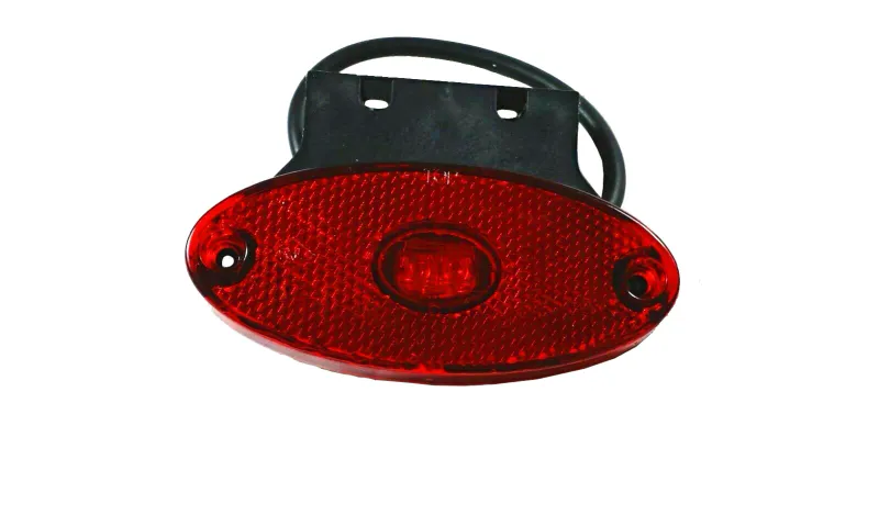 LED Диоден Габарит Маркер Токос Със Стойка Червен Цвят Маркер 2 Диода и Вграден Рефлектор 24V - 0