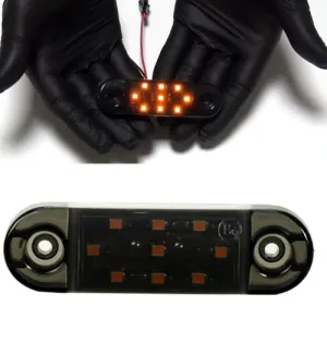 Опушен LED габарит маркер с 9 диода, Оранжев, 12V-24V, 20см кабел