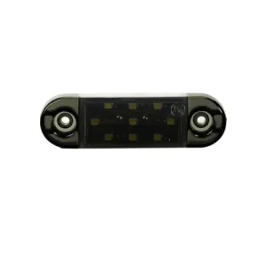 Опушен LED габарит маркер с 9 диода, Бял, 12V-24V, 20см кабел