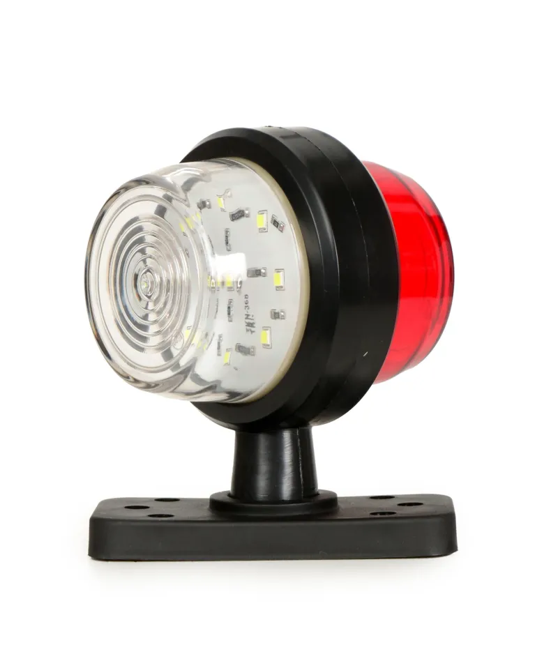 LED габарит маркер тип рогче 12V-24V, бяло-червено - за ремаркета, платформи, камиони и др. - 0