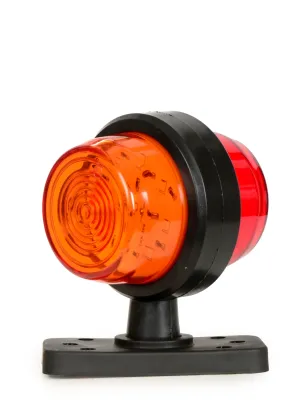 LED габарит маркер тип рогче 12V-24V, оранжево-червено - за ремаркета, платформи, камиони и др.