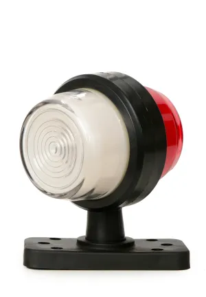 LED габарит маркер тип рогче 12V-24V, бяло-червено, Неон ефект - за ремаркета, платформи, камиони и др.