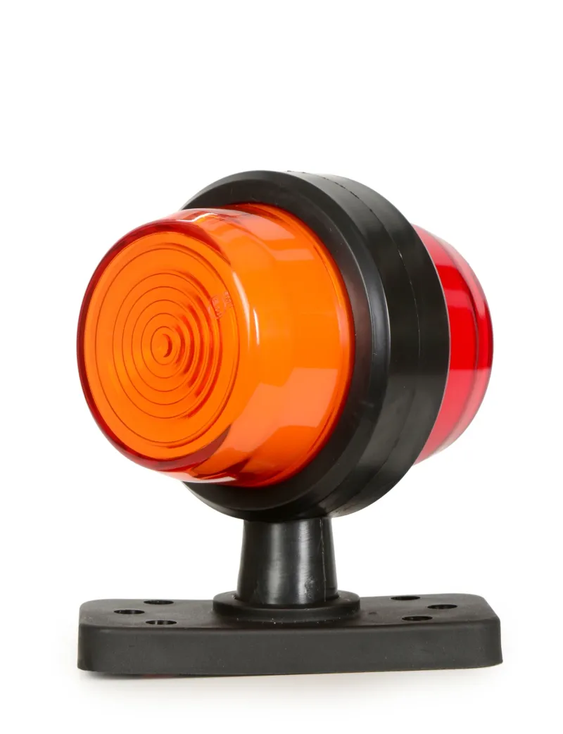 LED габарит маркер тип рогче 12V-24V, оранжево-червено, Неон ефект - за ремаркета, платформи, камиони и др. - 0