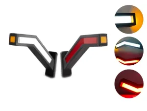 Комплект LED Габарити, Странични Светлини Тип Рогче, Неон Ефект, Бягащ Режим - 12V-24V - 22см - за камион, ремарке