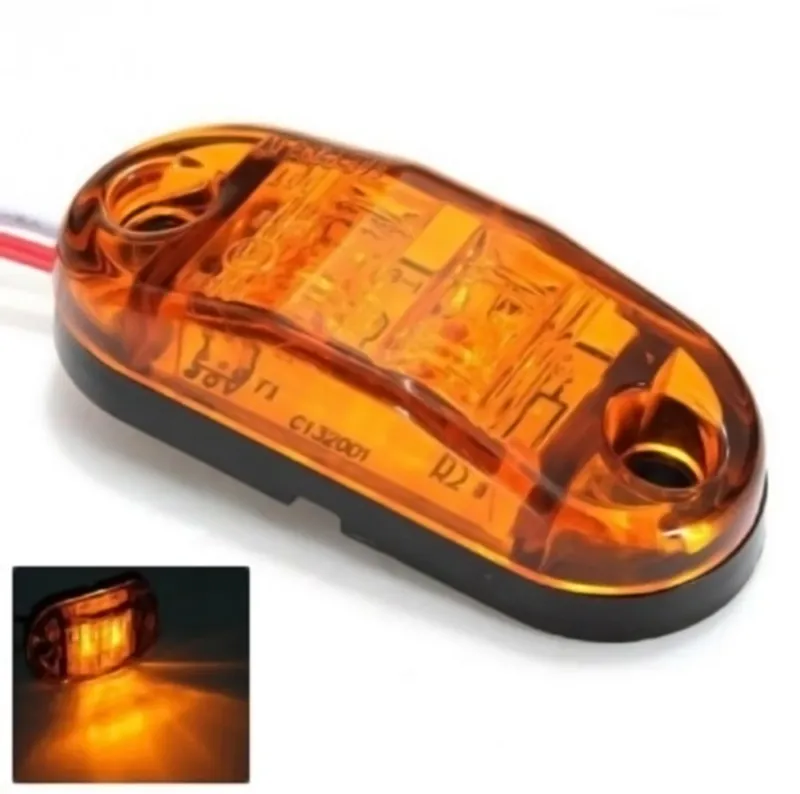 1 Брой 24V Оранжев Led Лед Диоден Маркер Габарит Токос - За Бусове Камиони Ремаркета - 0