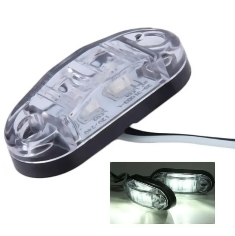 1 Брой 24V Бял Led Лед Диоден Маркер Габарит Токос - За Бусове Камиони Ремаркета - 0