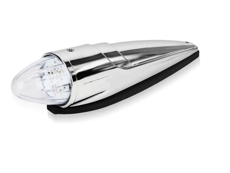 17LED Габаритна бяла светлина маркер с хромирана основа за покрив на тежкотоварни камиони трактори самосвали специализирани превозни средства 12 - 24V - 0