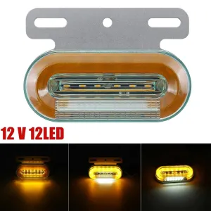 Лед LED Диоден Маркер Габарит Индикатор 12V Бягаща Оранжева светлина - Бял За Камион Бус Ван Ремарке Каравана Платформа