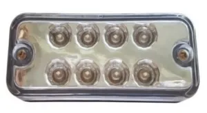 Бял LED преден маркер / токос - габаритна светлина за бусове, камиони, тирове и ремаркета, с 8 диода - 12V-24V - 100mm х 40mm