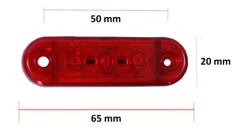 LED Маркер Диоден Габарит Токос За Камион Бус Ван Ремарке Каравана 12V - 24V червена светлина - 0