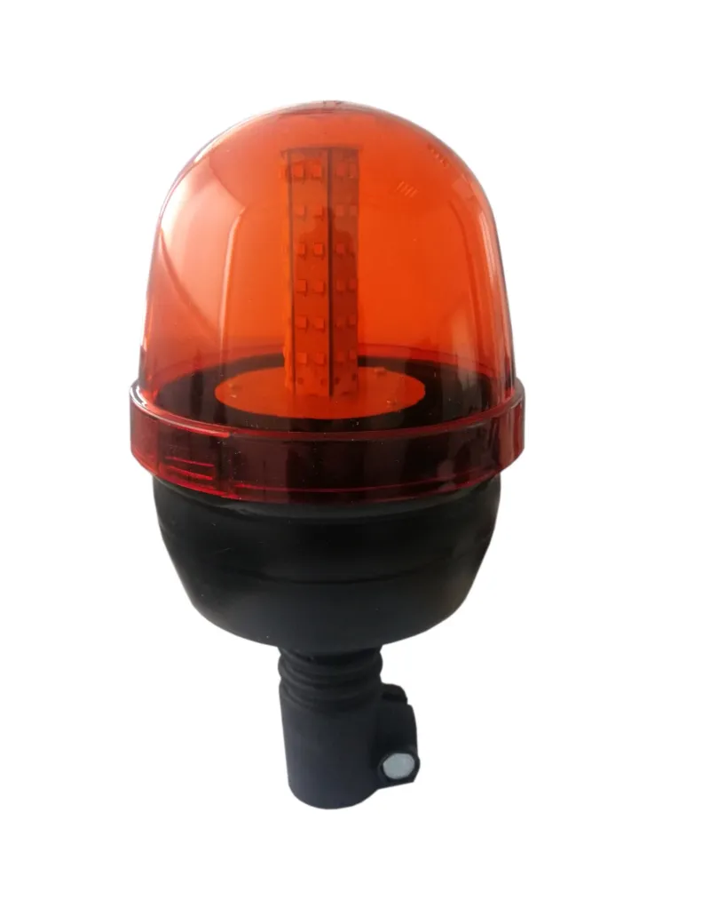 LED ЛЕД Аварийна, Сигнална Лампа Маяк Буркан 12/24V Оранжева, Жълта с Гладко Стъкло и 3 Режима На Светлина - 0