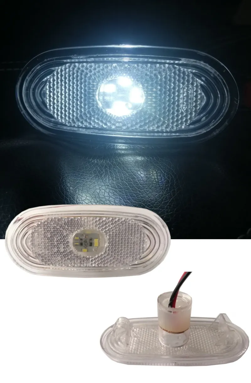 LED ЛЕД светодиоден габарит маркер токос бял с 4 диода 12V за Мерцедес Спринтер Фолксваген Крафтер Mercedes Spritner VW Crafter - 0