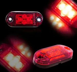 Червен LED Габарит, Маркер, 4 SMD Диода - 24V