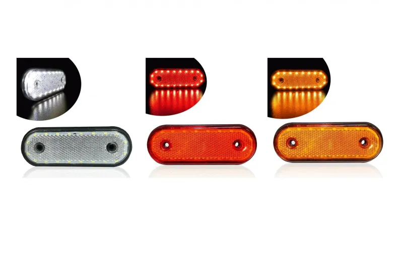 LED Габарит, Маркер, Токос - Бял, Червен, Жълт, 20 Диода - 12V - 24V - за камион бус, ван, каравана, платформа, кемпер - 0