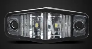 1 брой Бял LED Маркер, габарит, токос, 12 диода - 24V - за камион, ремарке, каравана, платформа