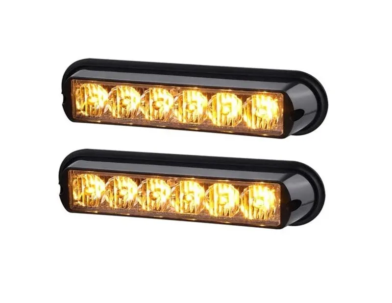 Комплект 2 Броя С Конектор 6 LED Диода 17cm Сигнална Аварийна Блиц Маяк Led Бар Лампа Пътна Помощ Платформа - 0