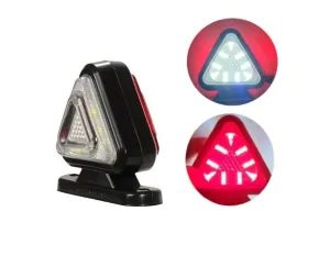 1 брой 18LED ЛЕД мини светодиоднен габарит токос тип рогче 12 - 24V бяло - червено с триъгълна форма Неон Ефект за ремаркета платформи камиони и др.