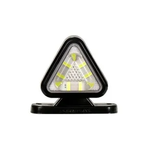 1 брой 18LED ЛЕД мини светодиоднен габарит токос тип рогче 12 - 24V жълто - червено с триъгълна форма Неон Ефект за ремаркета платформи камиони и др.