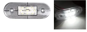24V ЛЕД LED Бял диоден маркер габарит токос със 9 светодиода за камион ремарке бус ван каравана платформа и др.