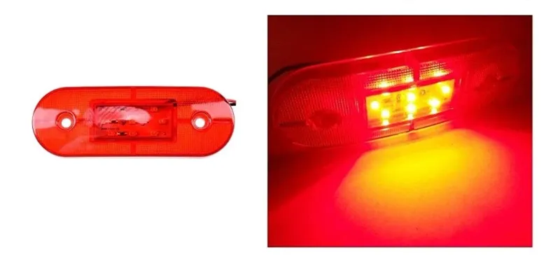 24V ЛЕД LED Червен диоден маркер габарит токос със 9 светодиода за камион ремарке бус ван каравана платформа и др. - 0
