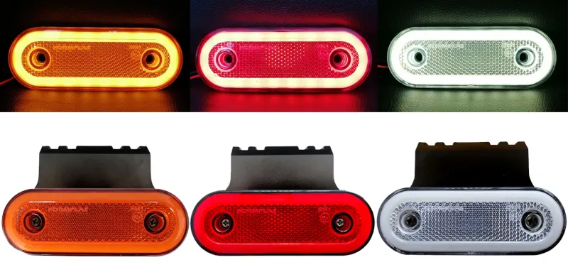 LED Диоден Габарит Със Стойка Бял Червен Жълт Маркер Е-Mark Неон Ефект 12V-24V - 0