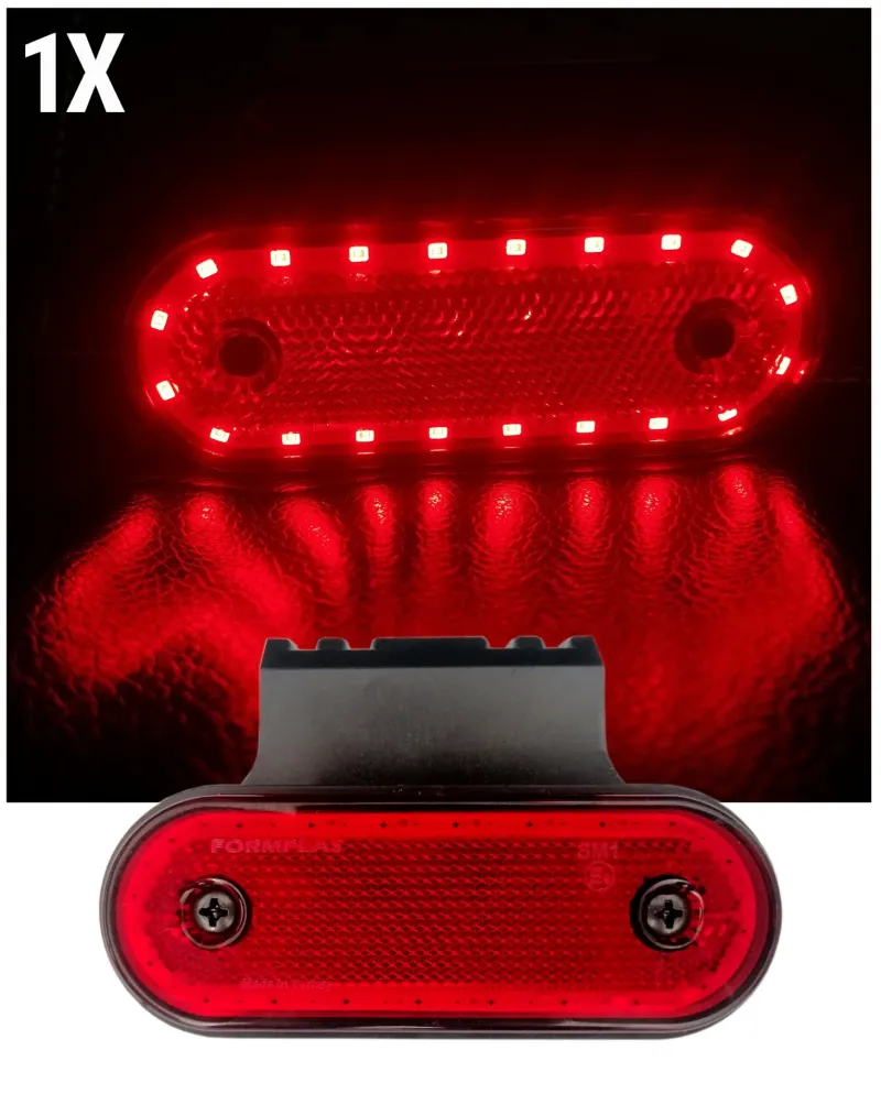 LED Диоден Габарит Маркер Токос със стойка 12V - 24V За Камион Бус Ван Ремарке Каравана Платформа червен - 0