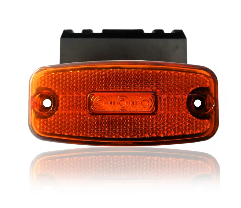 LED Маркер Диоден Габарит Tокос Оранжев 12V-24V За Камион Бус Ван Ремарке Каравана Овална форма със Стойка оранжева светлина - 0