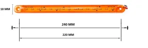 ЛЕД LED Оранжев Диоден Маркер Габарит Токос със 15 светодиода за камион ремарке бус ван каравана платформа 12V-24V MAR813