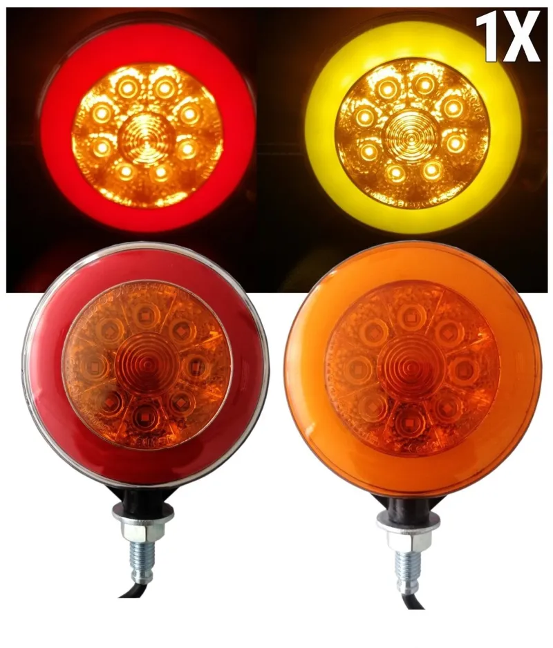 1 брой ЛЕД LED габарит за огледало ОБЕЦИ за камион 12-24V Scania Сканиа Volvo Волво MAN МАН DAF ДАФ Mercedes Мерцедес с ефект Неон Neon в оранжево-червено - 0