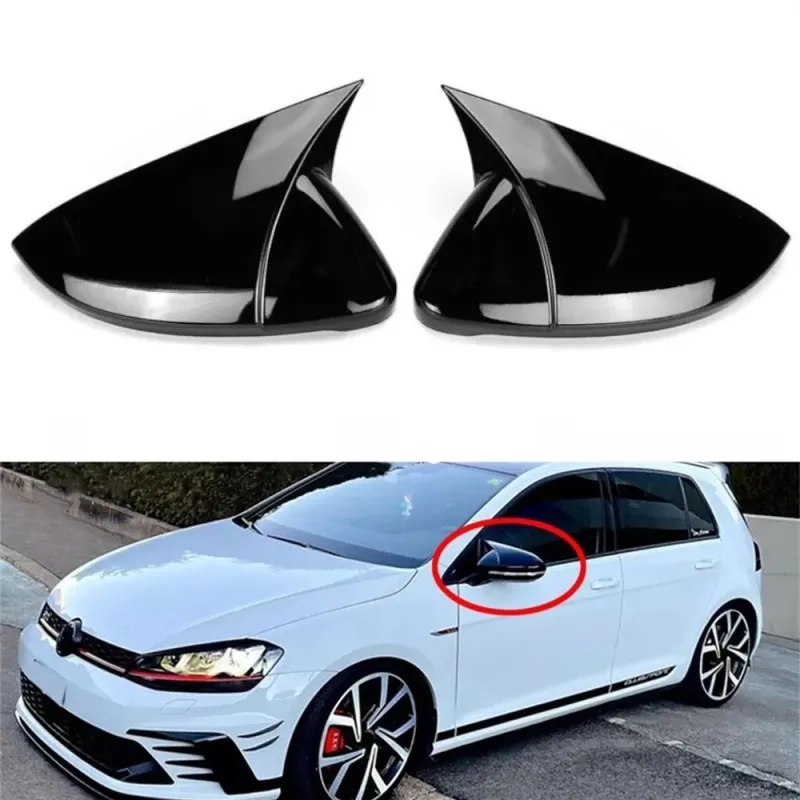 Комплект от 2бр. Batman Style капаци за странични огледала за Volkswagen VW Golf 7 7.5 E-Golf 2013-2020г. - 0