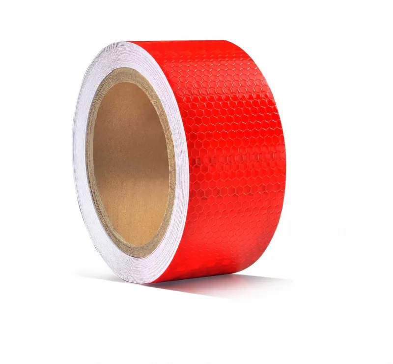 Светлоотразителна рефлекторна самозалепваща се лента фолио с висока фотометрична мощност 5 m x 5 cm червена - 0