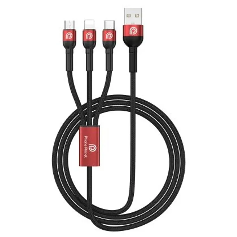 Кабел Phone Planet Универсален 3-в-1 USB кабел 1.2m - 0