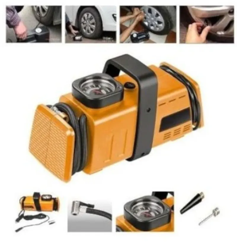 Компресор за помпане на гуми 10 Bar 12V и 220V подходящ за автомобили бусове джипове скутери велосипеди и др. - 0