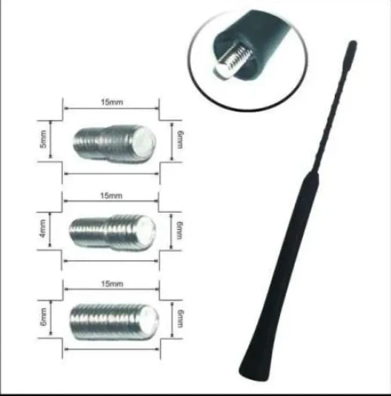 FM/АМ Универсална Радио антена за автомобил 23.5 см. с 3 различни накрайника - 0