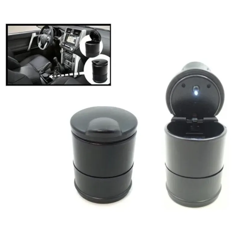 Преносим пепелник със синя LED светлина за кола/камион/офис - 0