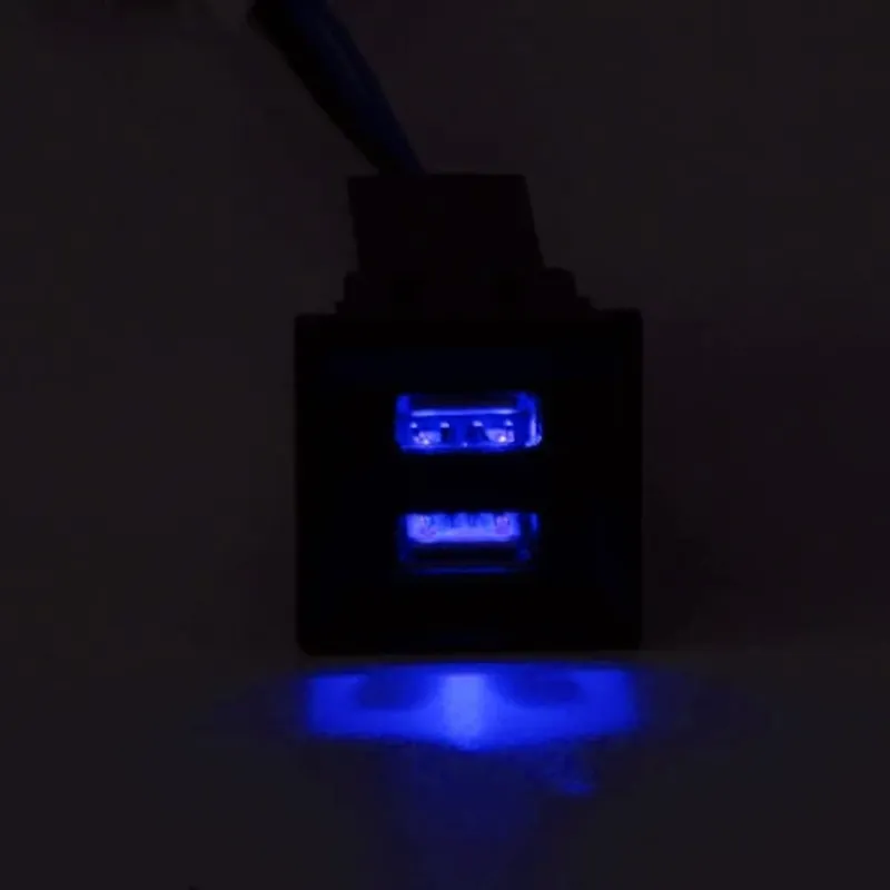 Син Цвят Двойно USB Зарядно за Вграждане за Volkswagen Фолксваген VW Transporter Транспортер Т5 2003 - 2009 - 0